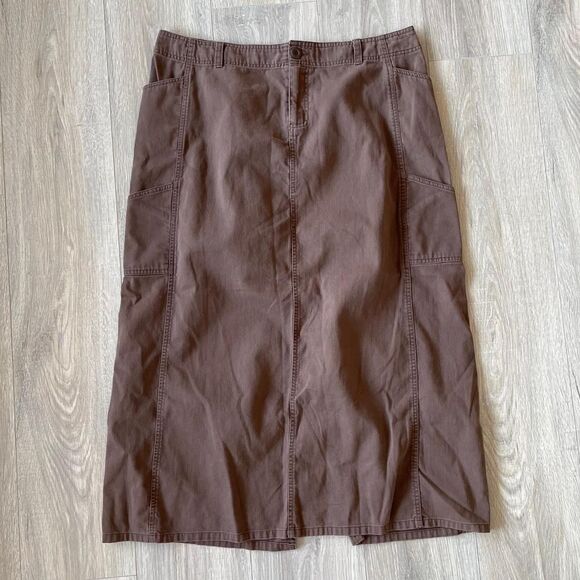 Cato Chocolate Brown Low Rise Maxi Cargo Skirt Vintage Y2K Womens 16 Boho Grunge - Picture 1 of 8
